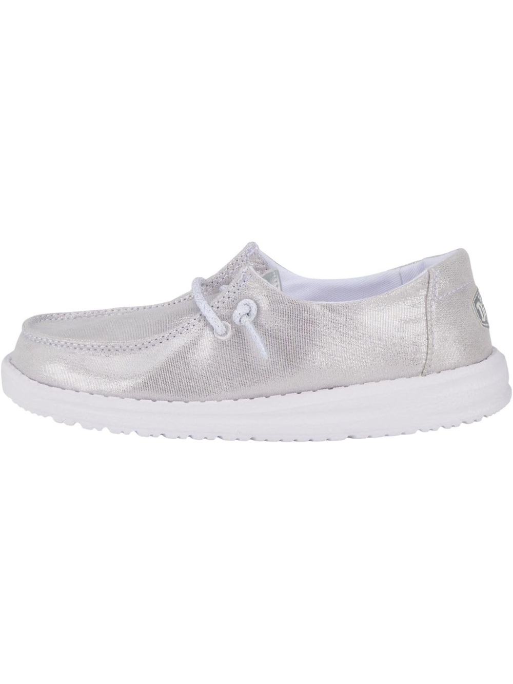 Hey Dude Wendy Metallic Shine Loafers in Silver